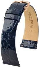 Kožený remienok Hirsch Prestige L 02208080-7, modrý, krokodíla koža, dĺžka L, Quick Release