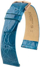Kožený remienok Hirsch Prestige L 02208083-7, modrý, krokodíla koža, dĺžka L, Quick Release