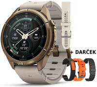 (SK) Garmin Fenix 9 Pro AMOLED 43mm, inReach, Autumn Gold Titanium/Bone (Premium) (+ náhradný remienok)
