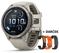 (SK) Garmin Fenix 9 Pro AMOLED 43mm, inReach, Titanium Fog Gray/Dark Sandstone