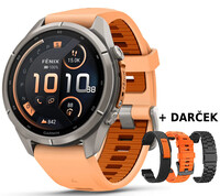 Garmin Fenix 9 Pro AMOLED 43mm, inReach, Titanium Shell Pink/Autumn Orange