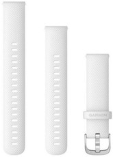 Remienok Garmin Quick Release 18mm, silikónový, biely, strieborná spona (Venu 2S, Vívoactive 4S, Vívomove 3S)