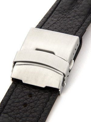 Pánsky kožený čierny remienok k hodinkám W-053-A2