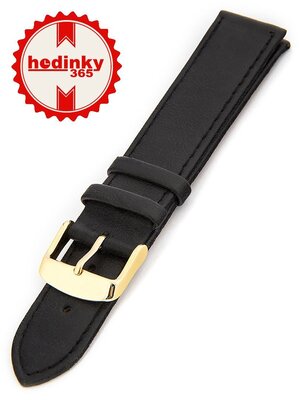 Pánsky kožený čierny remienok k hodinkám W-405-AG