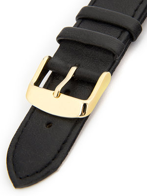 Pánsky kožený čierny remienok k hodinkám W-405-AG