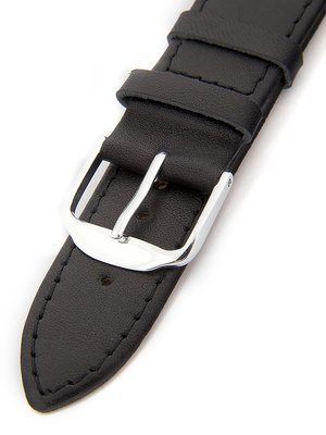 Unisex kožený čierny remienok k hodinkám W-A1