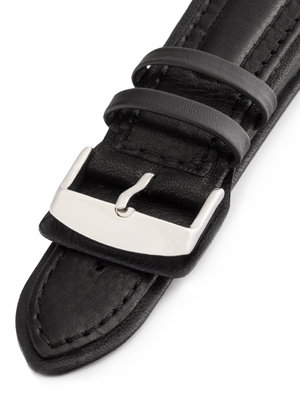 Unisex kožený čierny remienok k hodinkám W-55-A