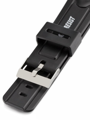 Unisex plastový čierny remienok k hodinkám P078