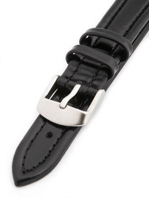 Unisex kožený čierny remienok k hodinkám BQ-43-A