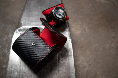 Puzdro na hodinky Friedrich Lederwaren Carbon 32057-2