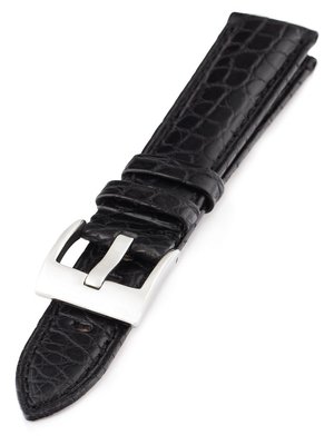 Unisex čierny remienok k hodinkám z krokodílí koža Condor 667.01RW