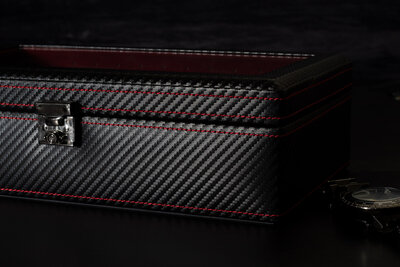 Kazeta na hodinky Friedrich Lederwaren Carbon 32059-2