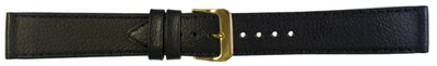 Unisex čierny predĺžený remienok Condor z teľacie koža so zlatou sponou 525.01LY
