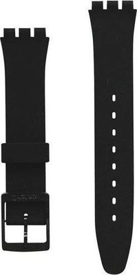 Unisex čierny silikónový remienok k hodinkám Swatch AGB247T