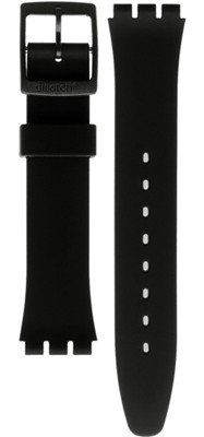 Unisex čierny silikónový remienok k hodinkám Swatch AGB274