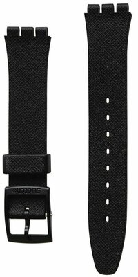 Unisex čierny silikónový remienok k hodinkám Swatch AGB753