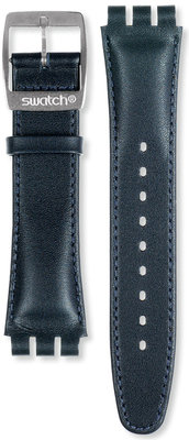 Unisex modrý kožený remienok k hodinkám Swatch AYCS004