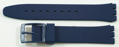 Unisex modrý silikónový remienok k hodinkám Swatch AGN239