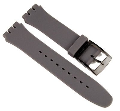 Unisex šedý silikónový remienok k hodinkám Swatch ASUOM702