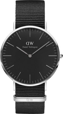 Daniel Wellington Classic Black Cornwall Silver DW00100149