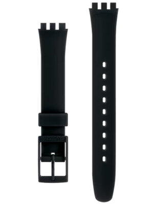 Dámsky čierny silikónový remienok k hodinkám Swatch ALB170C