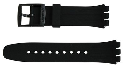Unisex čierny silikónový remienok k hodinkám Swatch ASUSB402