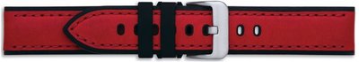Červený pánsky silikónovo-kožený remienok na hodinky Condor 362.06RW