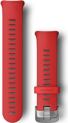 Remienok Garmin Forerunner 45, silikónový, červený, šedá spona, veľkosť L