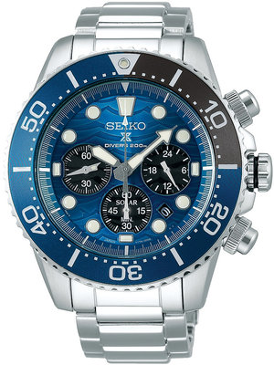 Seiko Prospex Sea Solar Diver's Chronograph SSC741P1 Save the Ocean Great White Shark Special Edition