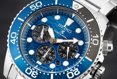 Seiko Prospex Sea Solar Diver's Chronograph SSC741P1 Save the Ocean Great White Shark Special Edition