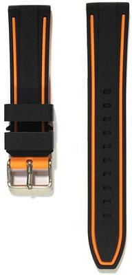 Unisex silikónový čierno-oranžový remienok k hodinkám Prim RJ.15326.2018.9060.A.S.L.B