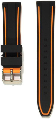 Unisex silikónový čierno-oranžový remienok k hodinkám Prim RJ.15326.2422.9060.A.S.L.B