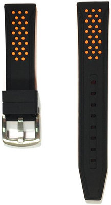 Unisex silikónový čierno-oranžový remienok k hodinkám Prim RJ.15327.2018.9060.A.S.L.B