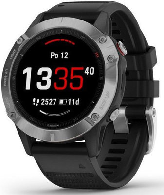 Garmin Fenix 6 Glass, Silver/Black Band (rozbalené)