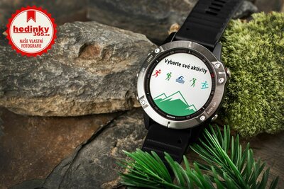 Garmin Fenix 6 Glass, Silver/Black Band