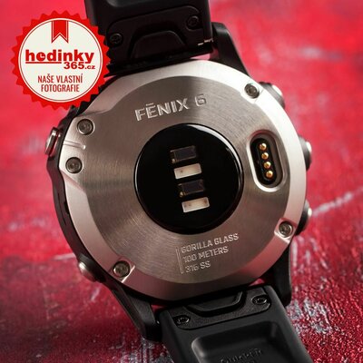 Garmin Fenix 6 Glass, Silver/Black Band