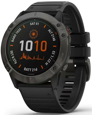 Garmin Fenix 6X PRO Solar, TitaniumGrayDLC/Black Band (MAP/Music)