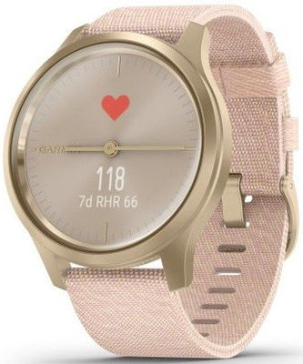 Garmin Vívomove 3 Style, Light Gold / Pink Nylon Band
