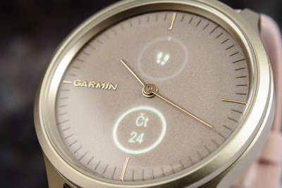 Garmin Vívomove 3 Style, Light Gold / Pink Nylon Band