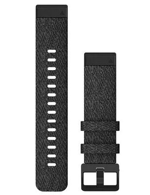 Remienok Garmin QuickFit 20mm, nylónový, čierny, čierna spona (Fenix 7S/6S/5S)