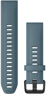 Remienok Garmin QuickFit 20mm, silikónový, šedivo modrý, čierna pracka (Fenix 7S/6S/5S)