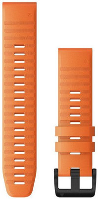 Remienok Garmin QuickFit 22mm, silikónový, oranžový, čierna spona (Fenix 7/6/5, Epix 2 aj.)