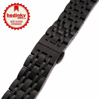 Pánsky čierny kovový náramok k hodinkám LUX-03