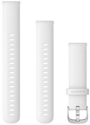 Remienok Garmin Quick Release 18mm, silikónový, biely, strieborná spona (Venu 2S, Vívoactive 4S, Vívomove 3S) (rozbalené)