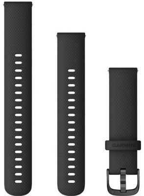 Remienok Garmin Quick Release 18mm, silikónový čierny, čierna pracka (Venu 2S, Vívoactive 4S, Vívomove 3S) + predĺžená časť