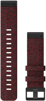 Remienok Garmin QuickFit 22mm, nylónový, červený, čierna spona (Fenix 7/6/5, Epix 2 aj.)