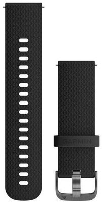 Silikónový remienok Garmin 18 mm (pre Venu 2S, Vívoactive 4S, Vívomove 3S), čierny, Quick Release, + predĺžená časť, 010-12932-01