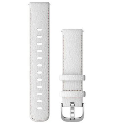Remienok Garmin Quick Release 18mm, kožený, biely, strieborná spona (Venu 2S, Vívoactive 4S, Vívomove 3S) (rozbalené)