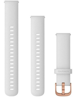 Remienok Garmin Quick Release 18mm, silikónový, biely, ružovozlatá spona (Venu 2S, Vívoactive 4S, Vívomove 3S)