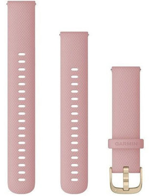 Remienok Garmin Quick Release 18mm, silikónový, ružový, zlatá spona (Venu 2S, Vívoactive 4S, Vívomove 3S) + predĺžená časť